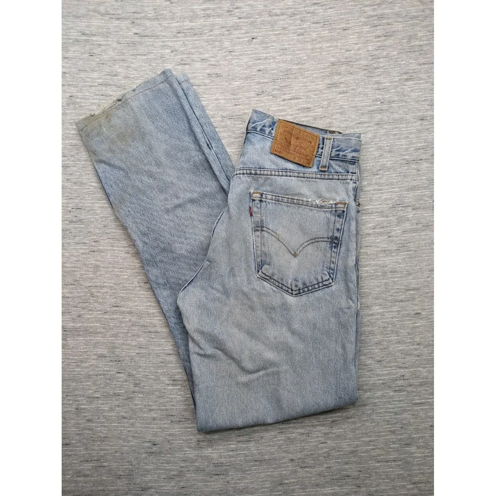 VTG Levis 505 Jeans Mens‎ 33x32 Blue Straight Leg Regular USA 90s Thrashed Read